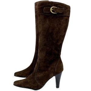 💗Bandolino Sueded Leather Tall Boots, 3.25” Heel, 15.25” Shaft Height